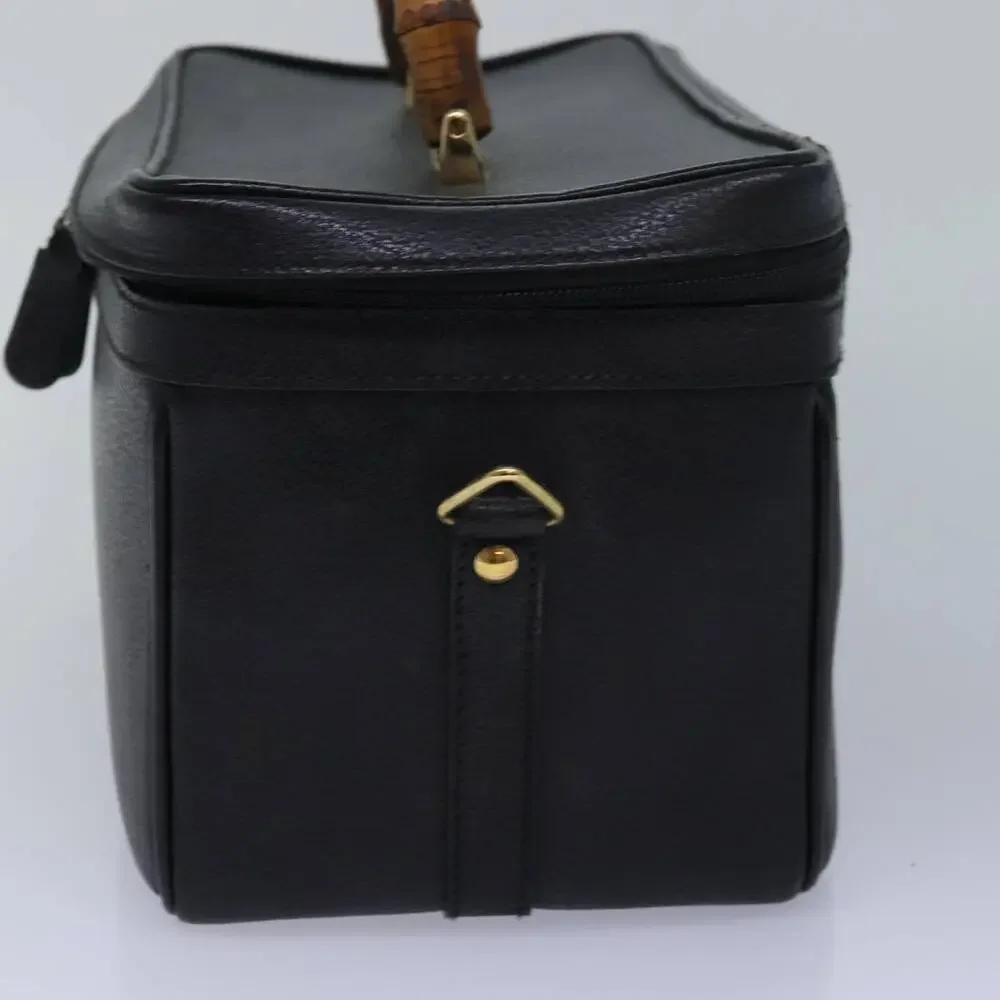 GUCCI Bamboo Vanity Hand Bag Leather Black 013 2122 013 2122 - Picture 4 of 16